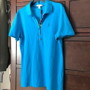 Woman’s blue Burberry shirt